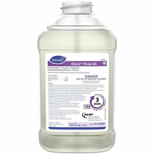 Diversey Oxivir Three 64 - For Nonporous Surface, Hard Surface, Multi Surface, Multipurpose, Hotel - Concentrate - Liqui