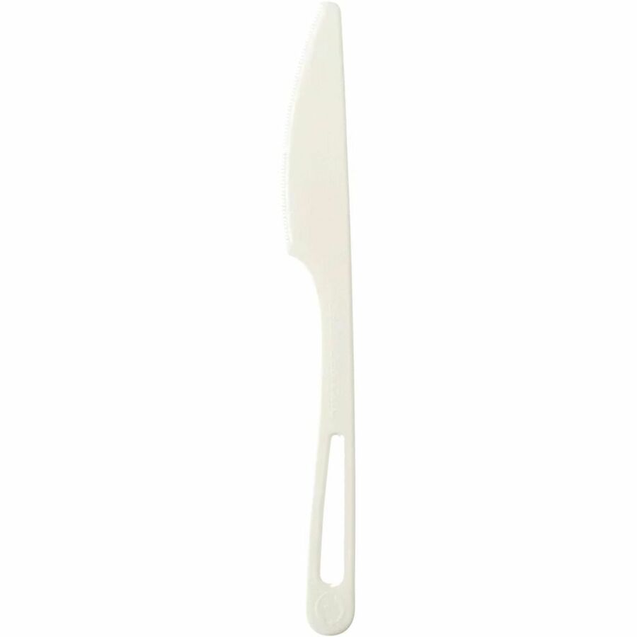 World Centric Compostable White Utensil Refill Sleeves - Knife - Knife - Cafeteria, Breakroom - Talc-filled Polylactic A
