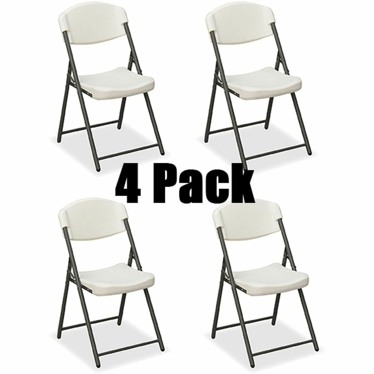 Iceberg Rough-N-Ready Blow-Molded Folding Chairs - High-density Polyethylene (HDPE) Seat Material - 4 / Carton