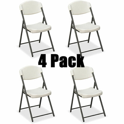 Iceberg Rough-N-Ready Blow-Molded Folding Chairs - High-density Polyethylene (HDPE) Seat Material - 4 / Carton
