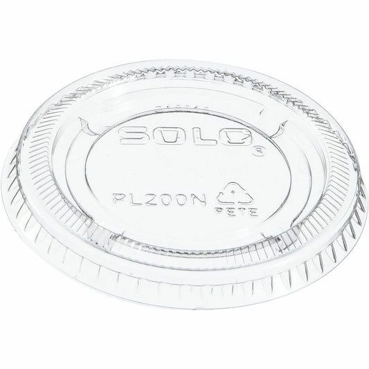 Solo 2 oz (59.1 mL) Clear Lid - 2.6" Diameter - Polyethylene Terephthalate (PET) - Clear - 1 Carton
