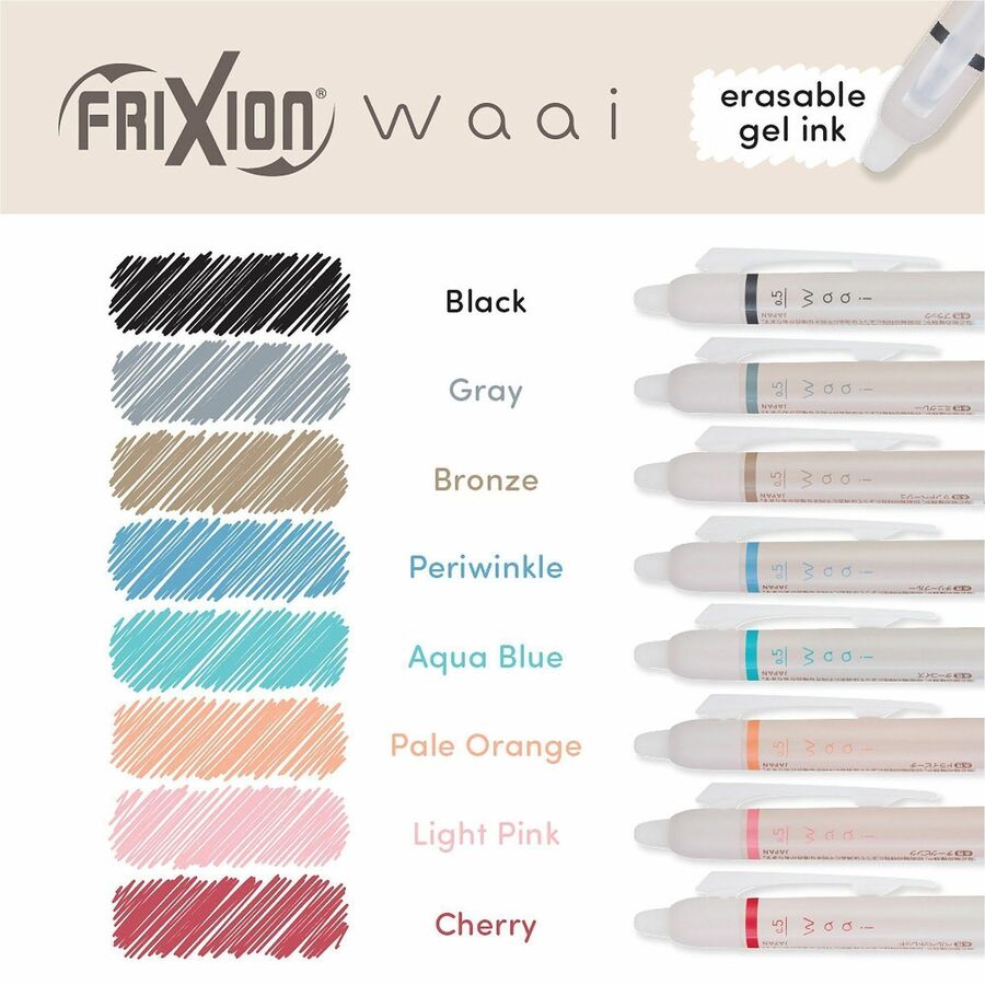 Pilot FriXion Waai Pen Collection - 0.5 mm Extra Fine Pen Point - Retractable - Erasable - Bronze Ink - Gel-based - Writ
