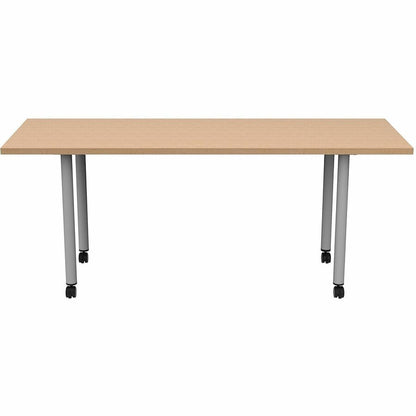 Safco Jurni Multi-Purpose Table with Post Leg & Casters - Laminated Top - Powder Coated Post Leg Base - 1 Each