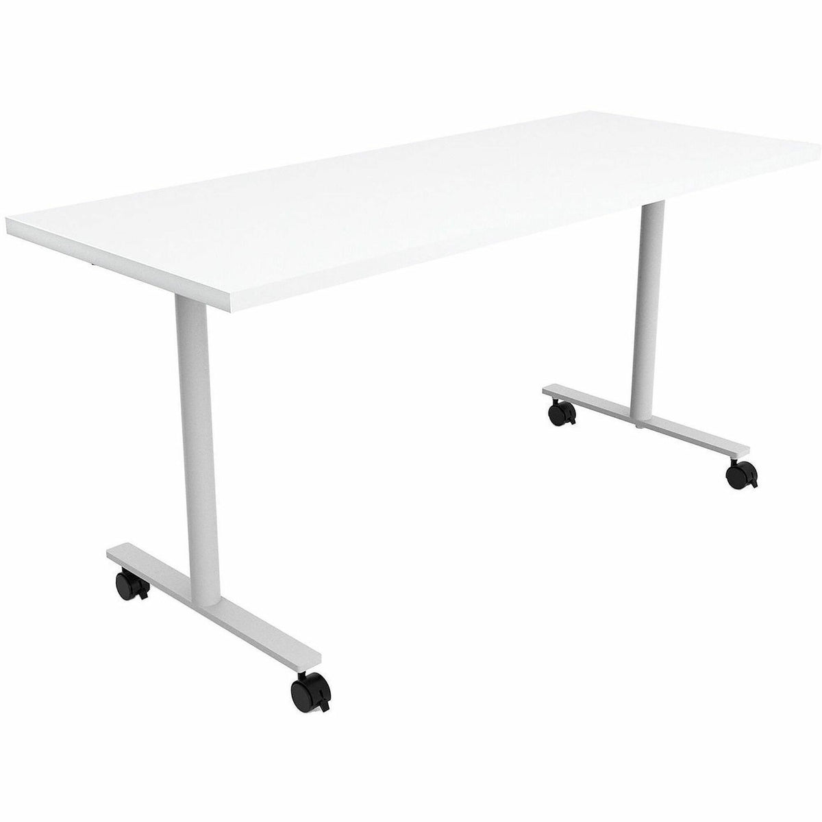Safco Jurni Multi-Purp. Table w/T-Leg & Casters - Textured T-shaped, Powder Coated Base - 1 Each