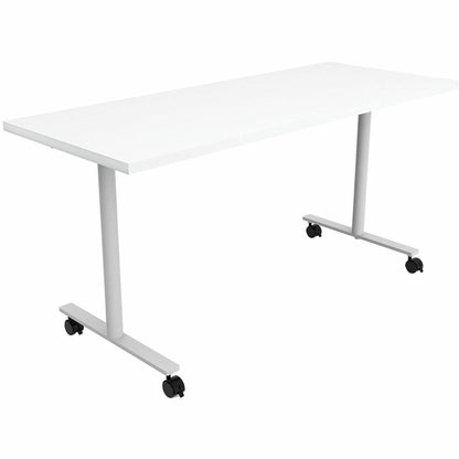 Safco Jurni Multi-Purp. Table w/T-Leg & Casters - Textured T-shaped, Powder Coated Base - 1 Each