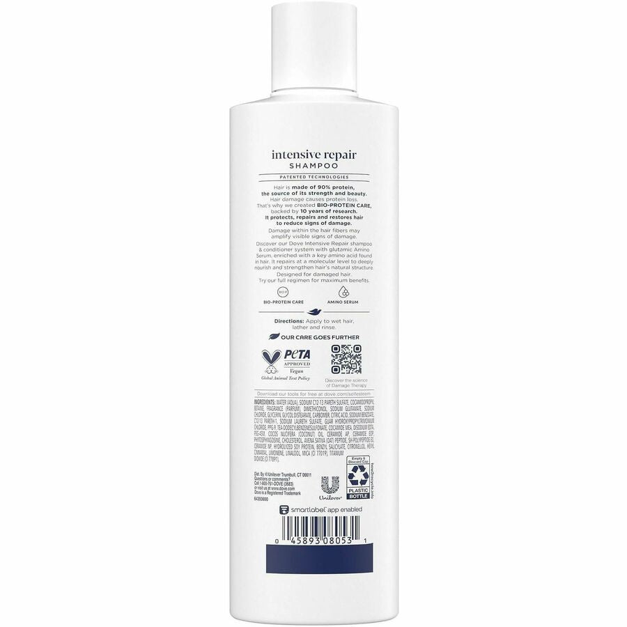 Dove Intensive Repair Hair Shampoo - For Curly Hair - 12 fl oz (354.9 mL) - Bottle Dispenser - Hair - White - 1 Each