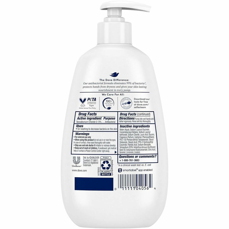 Dove Adv.-Care Antibacterial Hand Wash - Kill Germs, Bacteria Remover - Hand - Moisturizing - Antibacterial - White - 4 