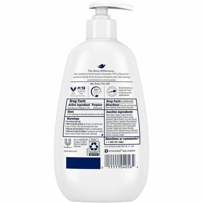 Dove Adv.-Care Antibacterial Hand Wash - Kill Germs, Bacteria Remover - Hand - Moisturizing - Antibacterial - White - 4 