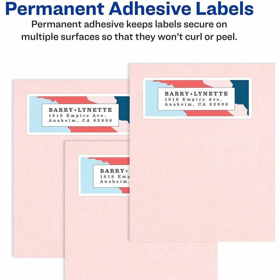 Avery® Easy Peel Address Labels, 1-1/3" x 4" , 1,400 Labels (8462) - x 1 21/64" Width x 4" Length - Permanent Adhesive -