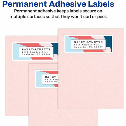 Avery® Easy Peel Address Labels, 1-1/3" x 4" , 1,400 Labels (8462) - x 1 21/64" Width x 4" Length - Permanent Adhesive -
