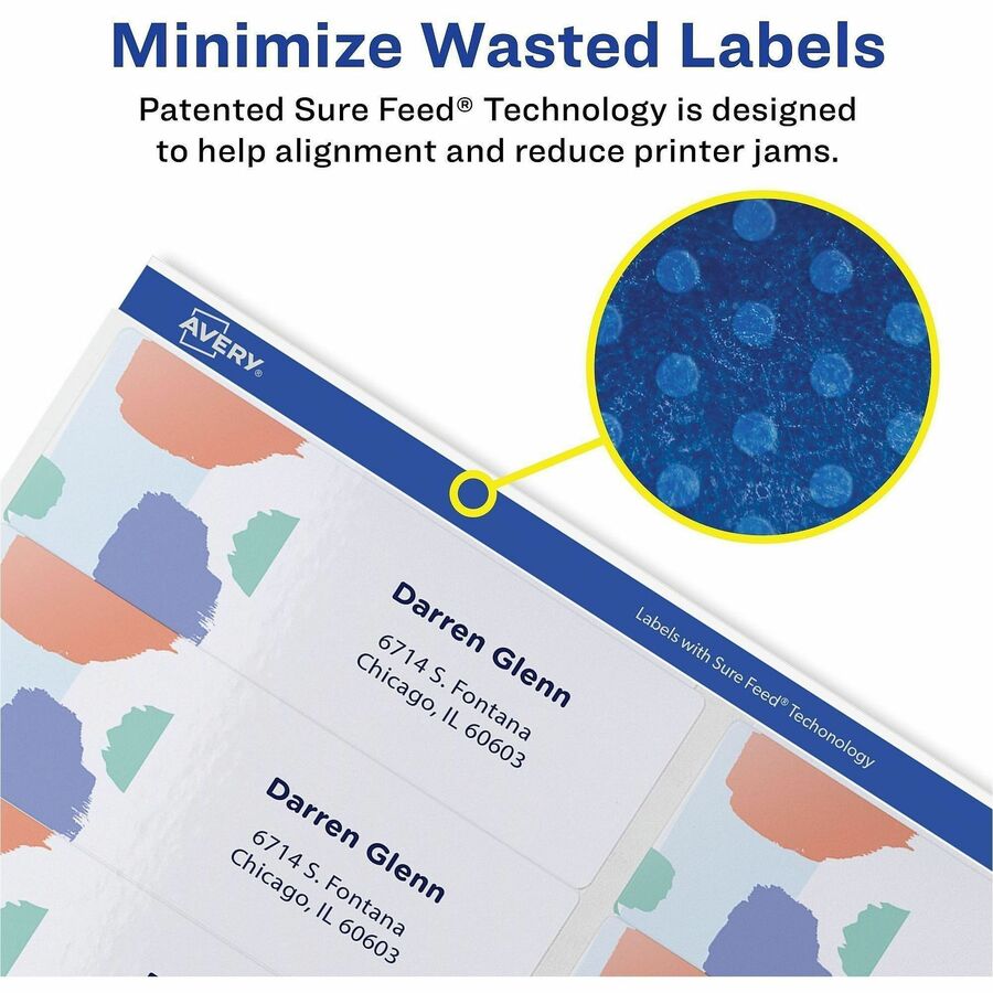 Avery® Easy Peel Address Labels, 1-1/3" x 4" , 1,400 Labels (8462) - x 1 21/64" Width x 4" Length - Permanent Adhesive -