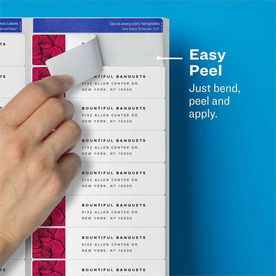 Avery® Easy Peel Return Address Labels - 1" Width x 4" Length - Permanent Adhesive - Rectangle - Laser - Matte - Clear -