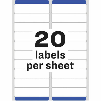 Avery® Easy Peel Return Address Labels - 1" Width x 4" Length - Permanent Adhesive - Rectangle - Laser - Matte - Clear -