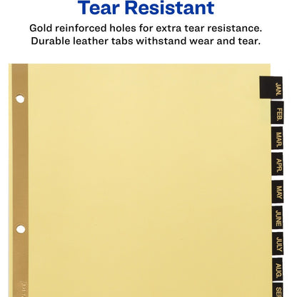 Avery® Tab Divider - 12 x Divider(s) - Jan-Dec - 12 Tab(s)/Set - 8.5" Divider Width x 11" Divider Length - 3 Hole Punche