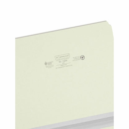 Smead Straight Tab Cut Letter Recycled Top Tab File Folder - 8 1/2" x 11" - 1" Expansion - 25 pt. - Pressboard - Gray, G
