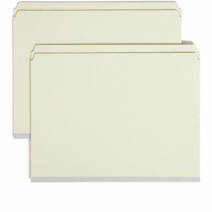 Smead Straight Tab Cut Letter Recycled Top Tab File Folder - 8 1/2" x 11" - 1" Expansion - 25 pt. - Pressboard - Gray, G