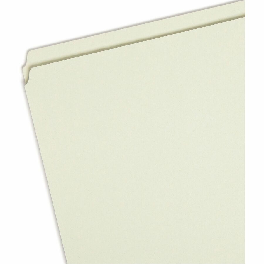 Smead Straight Tab Cut Letter Recycled Top Tab File Folder - 8 1/2" x 11" - 1" Expansion - 25 pt. - Pressboard - Gray, G