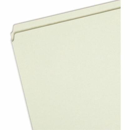 Smead Straight Tab Cut Letter Recycled Top Tab File Folder - 8 1/2" x 11" - 1" Expansion - 25 pt. - Pressboard - Gray, G