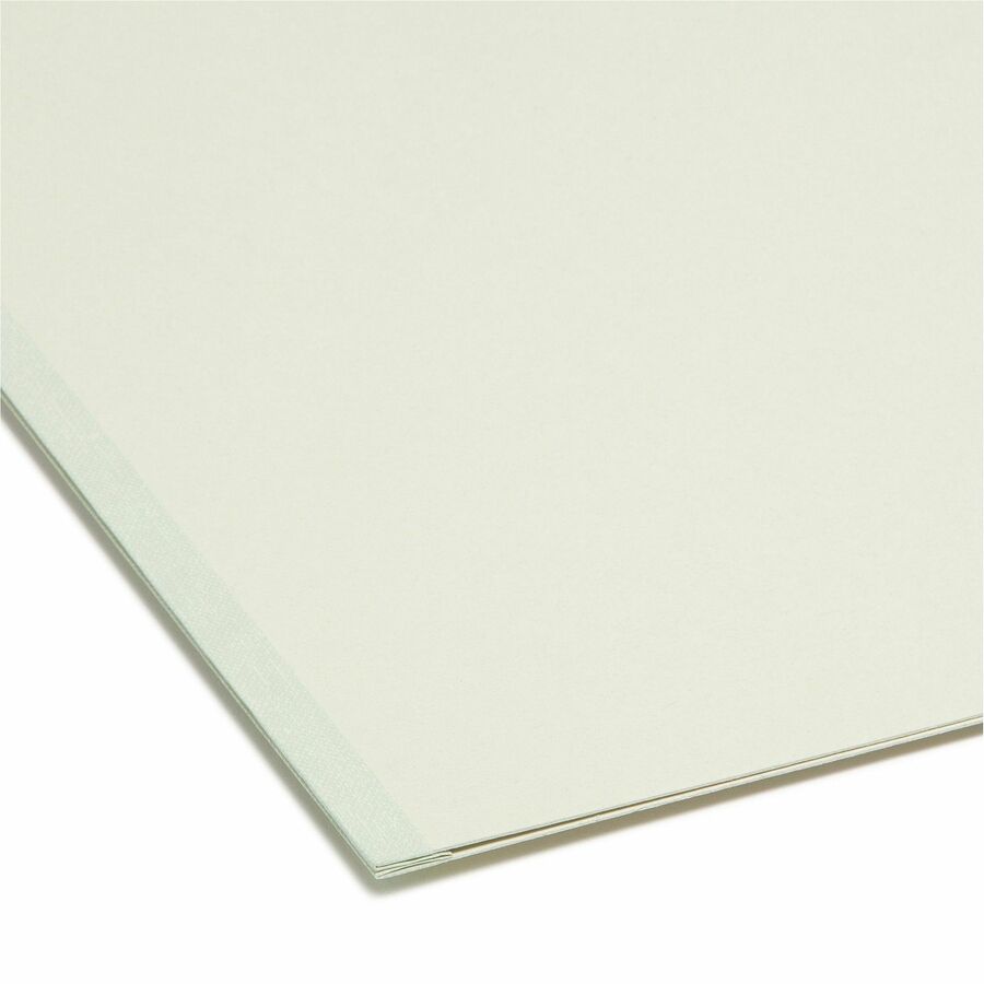 Smead Straight Tab Cut Letter Recycled Top Tab File Folder - 8 1/2" x 11" - 1" Expansion - 25 pt. - Pressboard - Gray, G