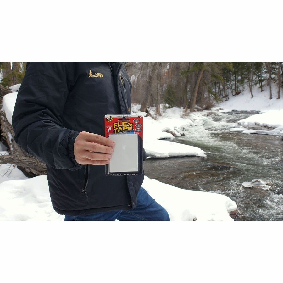 FLEX SEAL Repair Tape - 3" Length x 4" Width - White - Rubber Backing - Damage Resistant, Water Proof - 24 / Carton