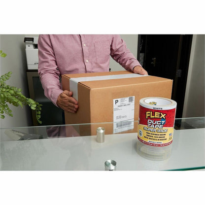 FLEX SEAL Super Wide Duct Tape - 20 ft Length x 4.60" Width - White - Rubber Adhesive - Water Resistant, Weather Resista