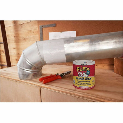 FLEX SEAL Super Wide Duct Tape - 20 ft Length x 4.60" Width - White - Rubber Adhesive - Water Resistant, Weather Resista