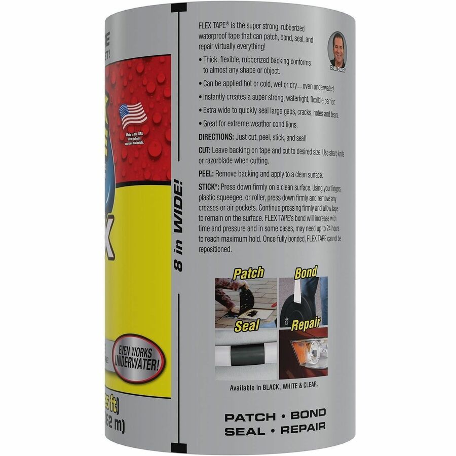 FLEX SEAL Repair Tape - 25 ft Length x 8" Width - Clear - 3 / Carton