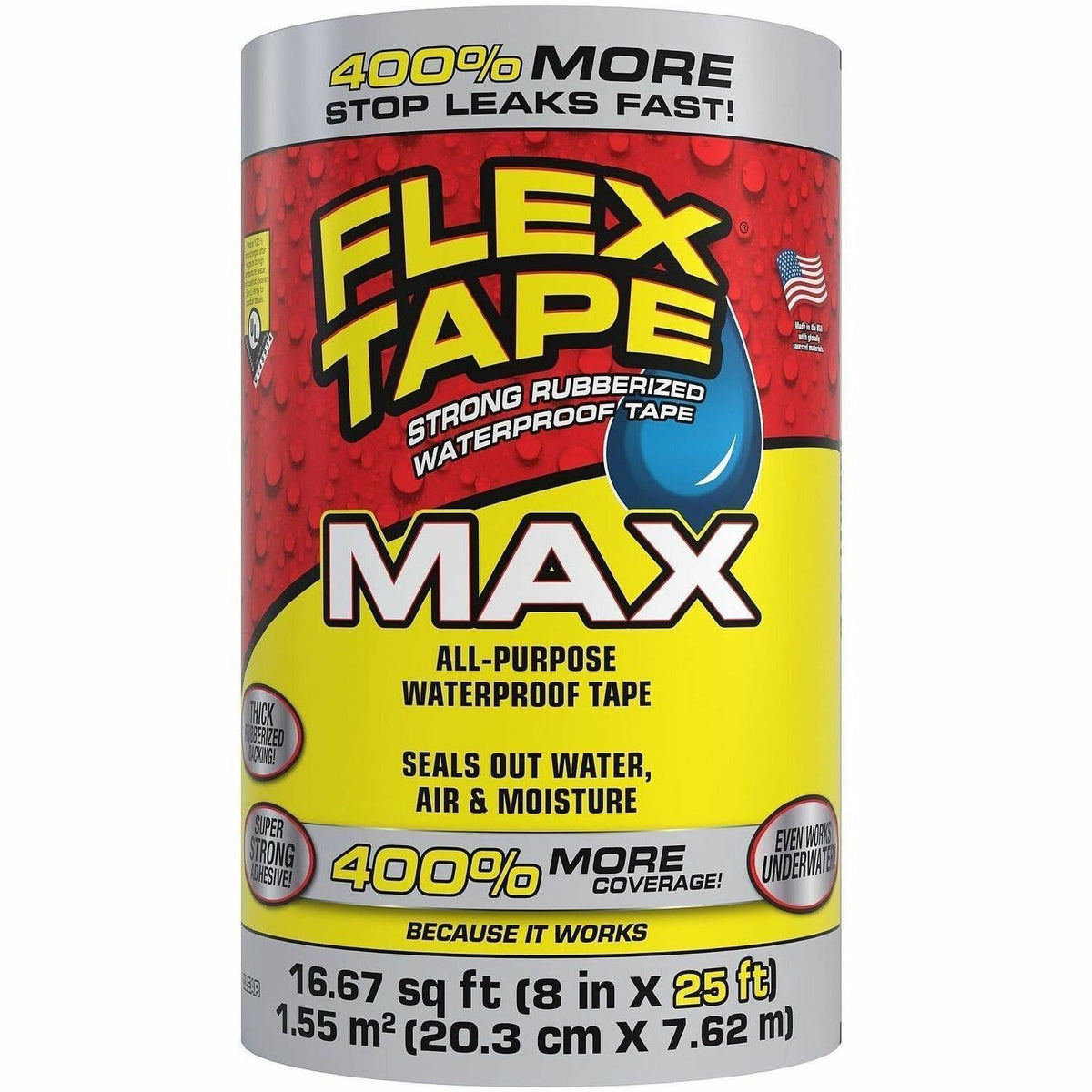 FLEX SEAL Repair Tape - 25 ft Length x 8" Width - Clear - 3 / Carton
