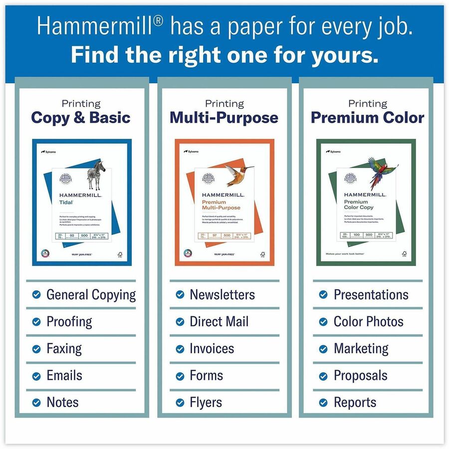 Hammermill Copier Digital Cover - 100 Brightness - 98% Opacity - 18" x 12" - 80 lb Basis Weight - 1000 / Carton
