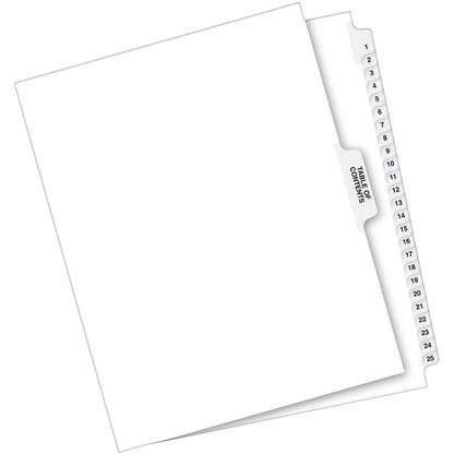 Avery® Index Divider - 1 x Divider(s) - Side Tab(s) - 1-25, Table of Contents - 26 Tab(s)/Set - 8.5" Divider Width x 11"