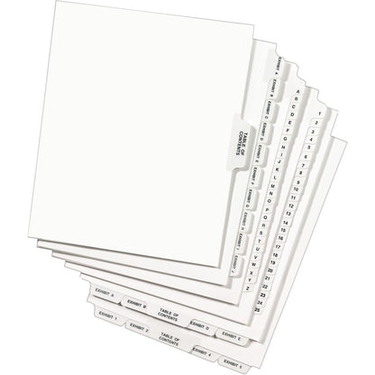 Avery® Index Divider - 1 x Divider(s) - Side Tab(s) - 1-25, Table of Contents - 26 Tab(s)/Set - 8.5" Divider Width x 11"
