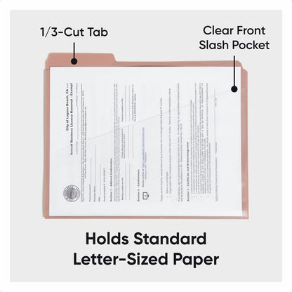 Smead 1/3 Tab Cut Letter Top Tab File Folder - 8 1/2" x 11" - 225 Sheets Capacity - 1" Expansion - 1 Pocket - Top Tab Lo