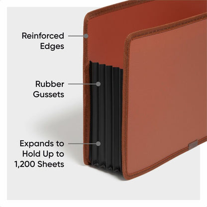 Smead TUFF Straight Tab Cut Letter File Pocket - 8 1/2" x 11" - 1200 Sheets Capacity - 5 1/4" Expansion - Poly, Rubber -