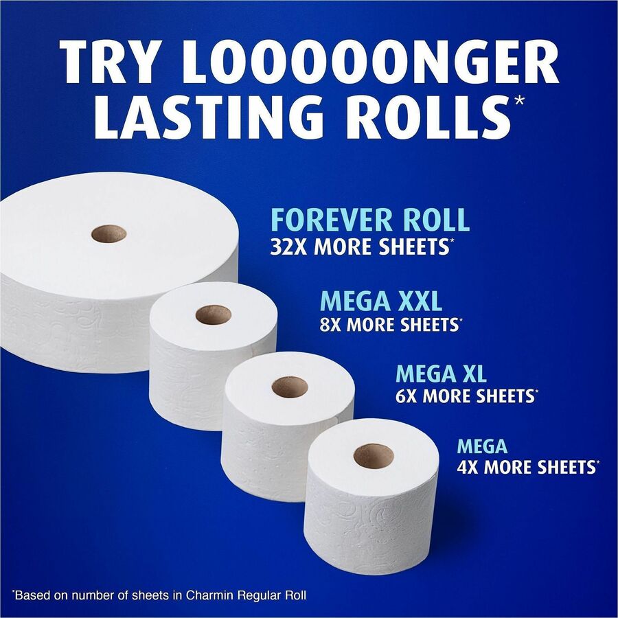 Charmin Bathroom Tissue - 2 Ply - Mega - White - 8 / Carton