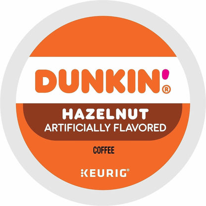 Dunkin' Donuts® K-Cup Hazelnut Coffee - Compatible with Keurig Brewer - Medium - K-Cup - Hazelnut - 22/Box - 4 / Carton