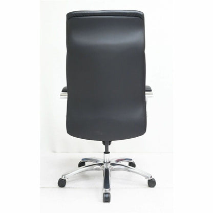Lorell Pike High Back Executive Chair - High Back - Black - Polyurethane - Armrest - 1 Each