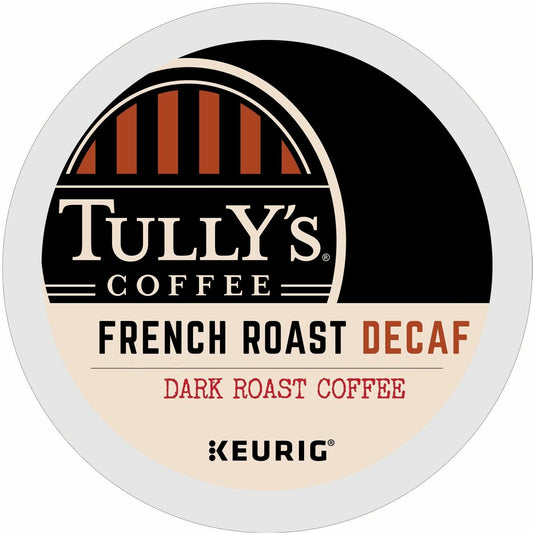 Tully's K-Cup French Roast Decaf Coffee - Compatible with Keurig Brewer - Dark - K-Cup - French Roast Decaf - Decaffeina