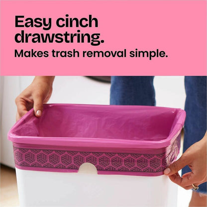 Glad Odorshield Small Drawstring Trash Bags - Cherry Blossom - Small Size - 4 gal Capacity - 18" Length x 17" Width - Dr