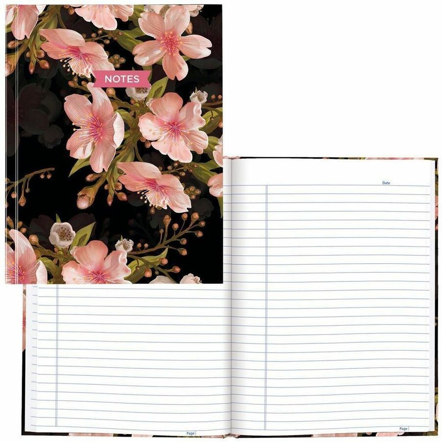 Blueline Cherry Tree Lane Notebook - 192 Pages - Ruled Margin - 9 1/4" x 7 1/4" Sheet Size - Cherry Tree Lane Cover - 1 