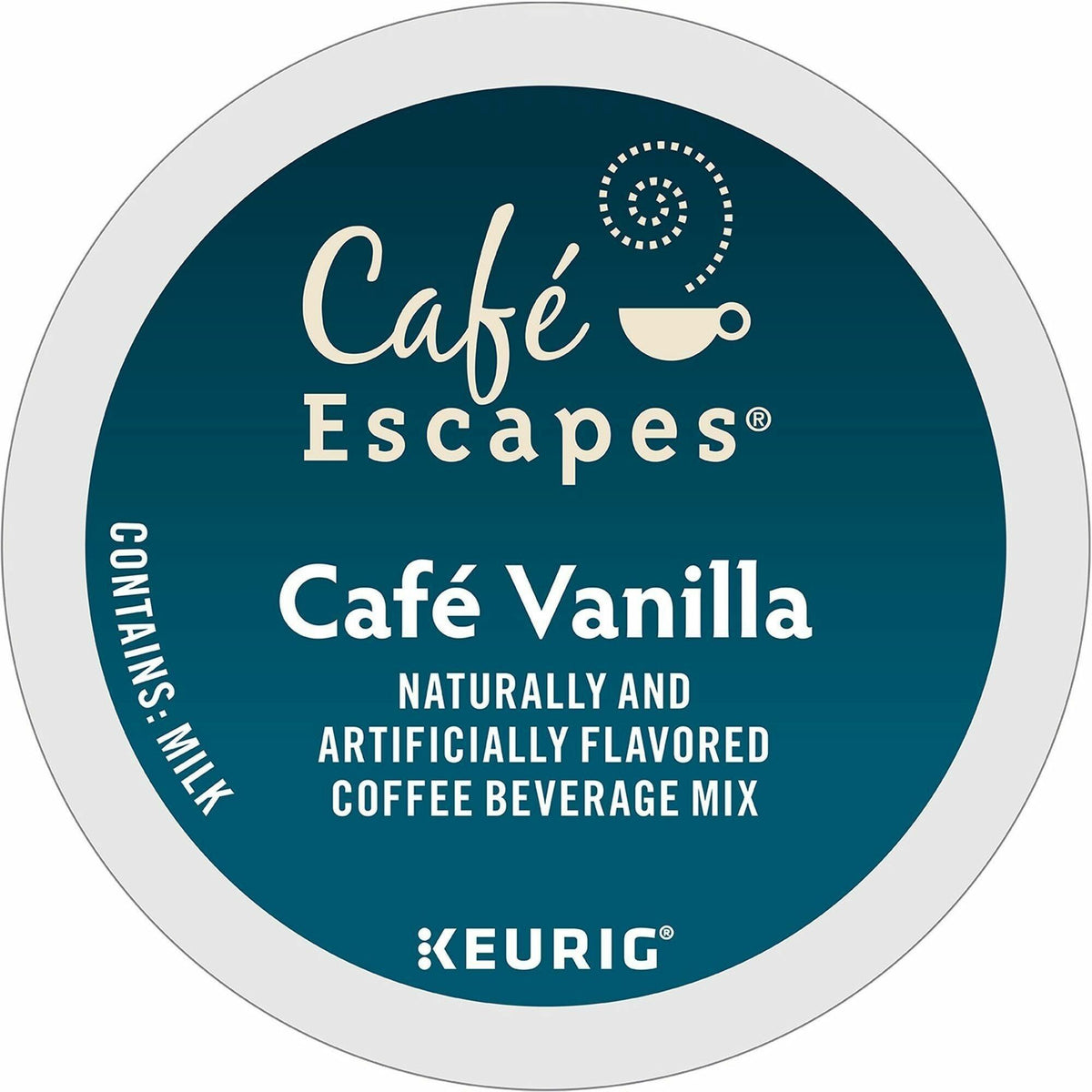 Café Escapes® K-Cup Cafe Vanilla Coffee - Compatible with Keurig Brewer - K-Cup - Café Vanilla - 24/Box - 4 / Carton