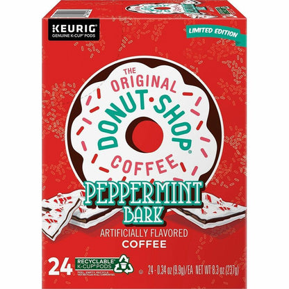 The Original Donut Shop® K-Cup Green Mountain Peppermint Bark Coffee - Compatible with Keurig Brewer - Light - K-Cup - P