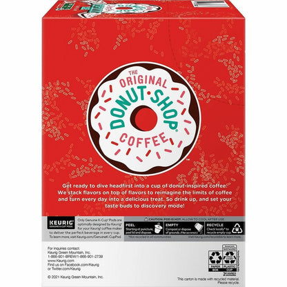 The Original Donut Shop® K-Cup Green Mountain Peppermint Bark Coffee - Compatible with Keurig Brewer - Light - K-Cup - P