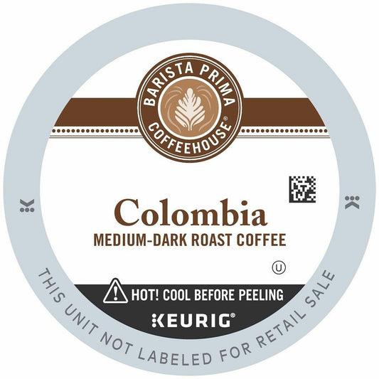 Barista Prima K-Cup Colombia Coffee - Compatible with Keurig Brewer - Medium/Dark - K-Cup - Colombia - 24/Box - 4 / Cart