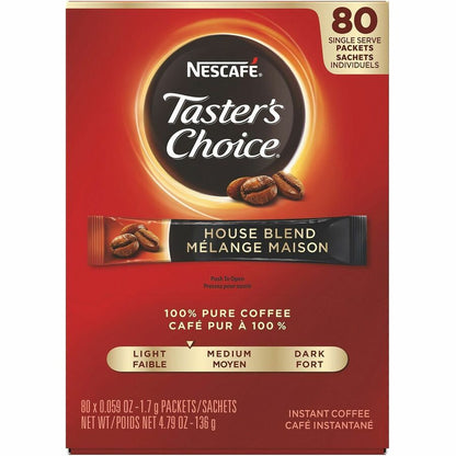 Taster's Choice Instant Original Coffee Packets - Mild - 80 Stick - Instant - House Blend, Original - 6 / Carton