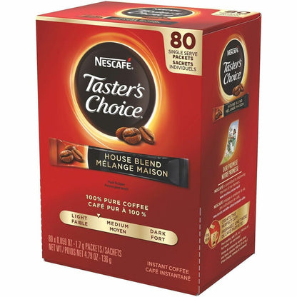 Taster's Choice Instant Original Coffee Packets - Mild - 80 Stick - Instant - House Blend, Original - 6 / Carton