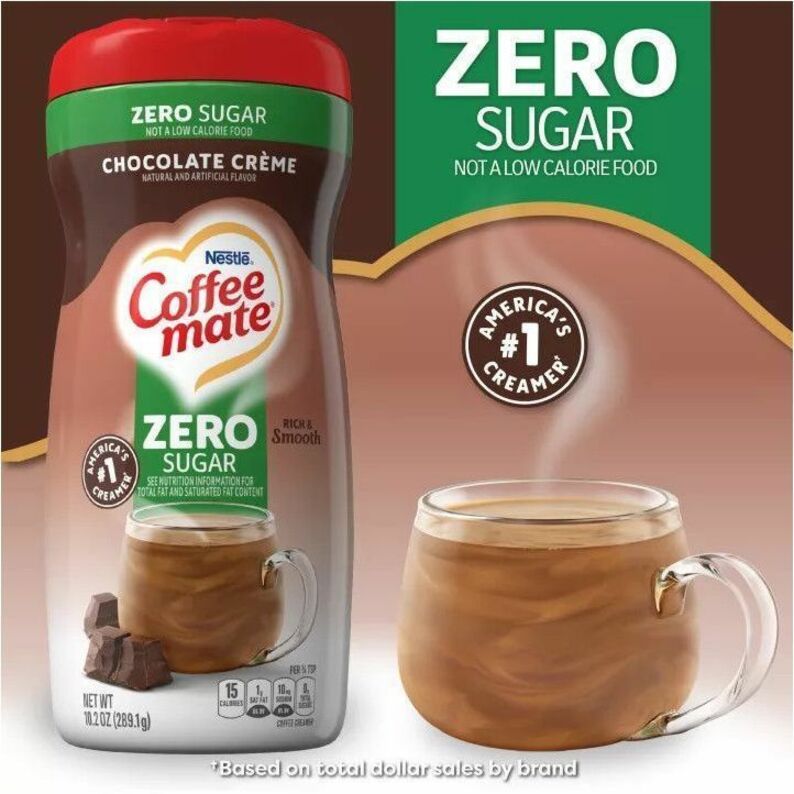 Coffee mate Sugar Free Chocolate Creamer - Chocolate Crème Flavor - 0.64 lb (10.20 oz) - 140 ServingCanister - 6 / Carto