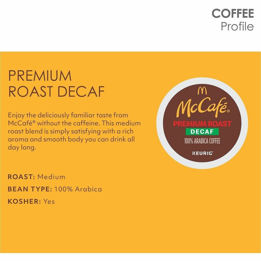 McCafe K-Cup Decaf Premium Roast Coffee - Compatible with Keurig Brewer - Medium - K-Cup - Premium Roast - Decaffeinated