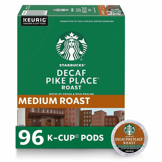 Starbucks® K-Cup Decaf Pike Place Roast Coffee - Compatible with Keurig K-Cup Brewer - American - Medium - 24 K-Cup - K-