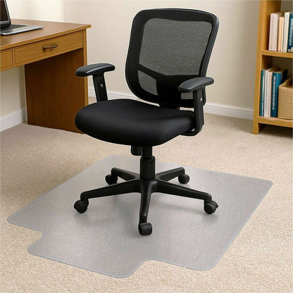 Floortex Cleartex TrYlok Chair Mat - Carpeted Floor, Chair, Indoor, Low Pile - 47" Length x 35" Width - Lipped - Clear -