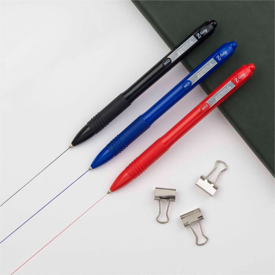 Zebra Pen Z-Grip Recycled Retractable Ballpoint Pens - 1 mm, Medium Pen Point - Retractable - Blue Ink - School, Home, J